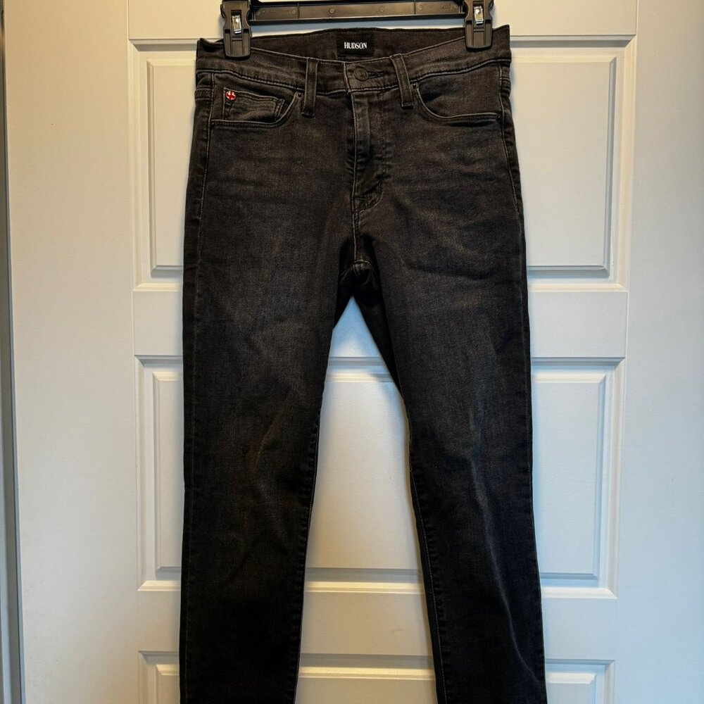 Hudson Black Denim Natalie Mid Rise Ankle Skinny Jeans